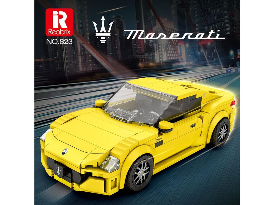 Maserati Yellow Sports Car 384pc Construction Set
