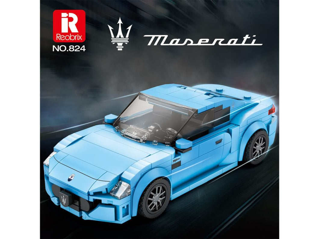 Maserati Sky Blue Sports Car 384pc Construction Set