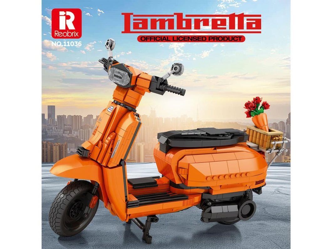 Lambretta Scooter Orange 1169pc Construction Set