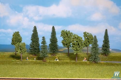 Mixed Deciduous/Pine Trees 3.9-8.5cm with Planting Pins(10)