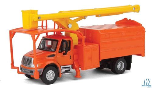 International 4300 2 Axle Truck w/Tree Trimmer Body Orange
