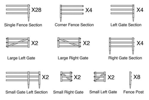 Three Rail Farm Fence Kit