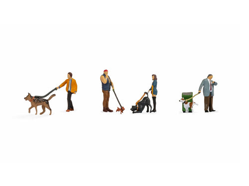 People with Dogs (4+4) Figure Set