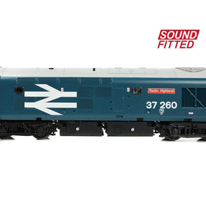 Class 37/0 Centre Headcode 37260 'Radio Highland' BR Blue (Large Logo) - Bachmann -35-309SF - Scale OO