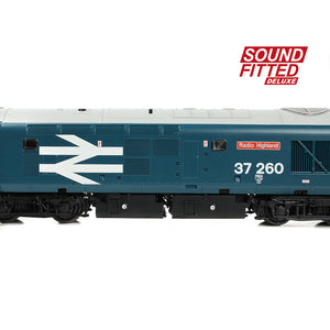 Class 37/0 Centre Headcode 37260 'Radio Highland' BR Blue (Large Logo) - Bachmann -35-309SFX - Scale OO