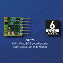 Load image into Gallery viewer, 6 Pin Micro DCC Loco-Decoder (with Brake Button function) - Bachmann -36-571
