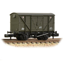 Load image into Gallery viewer, BR 12T Ventilated Van Planked Sides BR Departmental Olive Green - Bachmann -373-704
