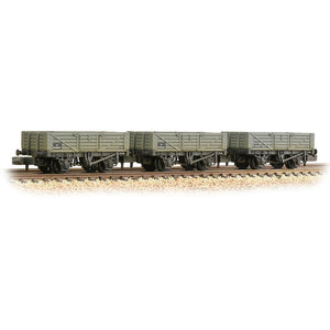5 Plank 3-Wagon Pack BR Grey (Early) [W] - Bachmann -377-069
