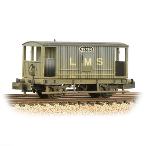 MR 20T Brake Van with Duckets LMS Grey [W] - Bachmann -377-750A