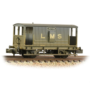 MR 20T Brake Van with Duckets LMS Grey [W] - Bachmann -377-750A