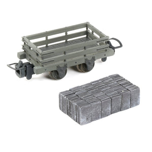 Slate Wagons 3-Pack Grey with Slate Load [W, WL] - Bachmann -393-075