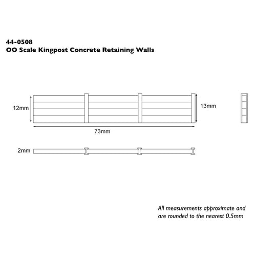 Kingpost Concrete Retaining Walls (x4)