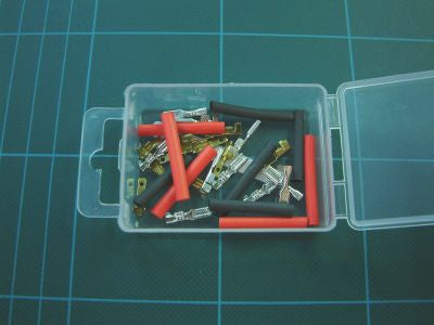 A23000 Pk 10 Micro Spade Crimp Connectors and Heat Shrink