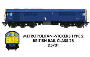 PRE ORDER - Class 28 D5701 BR Blue With Full Yellow Ends N Gauge Rapido 905006