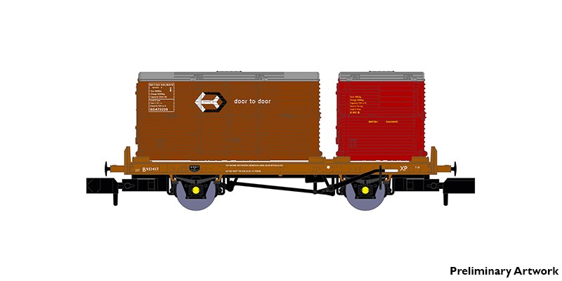 BR  Conflat P' Triple Pack B (No.s B933051, B933249, B233273 with bauxite containers)