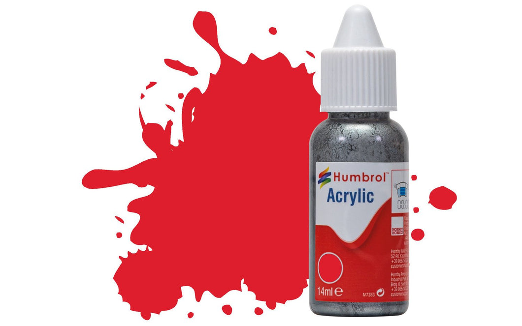 No 19 Red - Gloss   - Acrylic Paint Dropper Bottle 14ml   DB0019