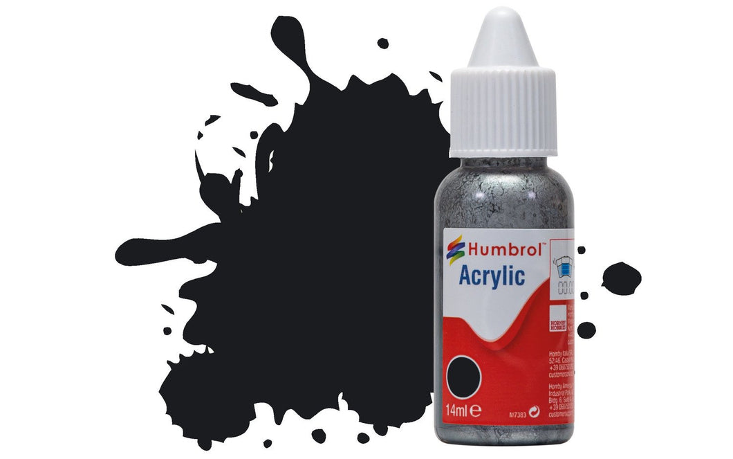 No 21 Black - Gloss    - Acrylic Paint Dropper Bottle 14ml   DB0021