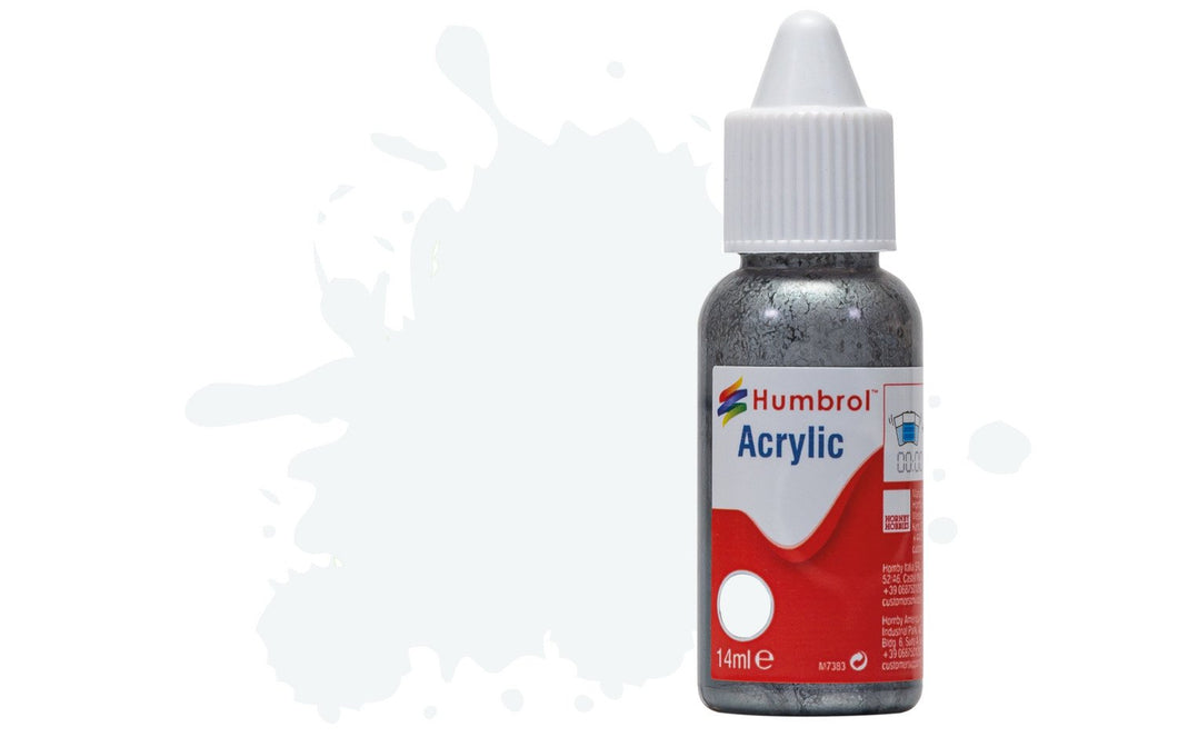 No 34 White - Matt   - Acrylic Paint Dropper Bottle 14ml   DB0034