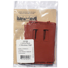 Load image into Gallery viewer, Two-Storey Two Upper Rectangular Window Wall (x4)  - Bachmann -DPM30139

