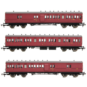 LSWR Cross Country 3-Coach Pack BR Crimson - Bachmann -E86014 - Scale