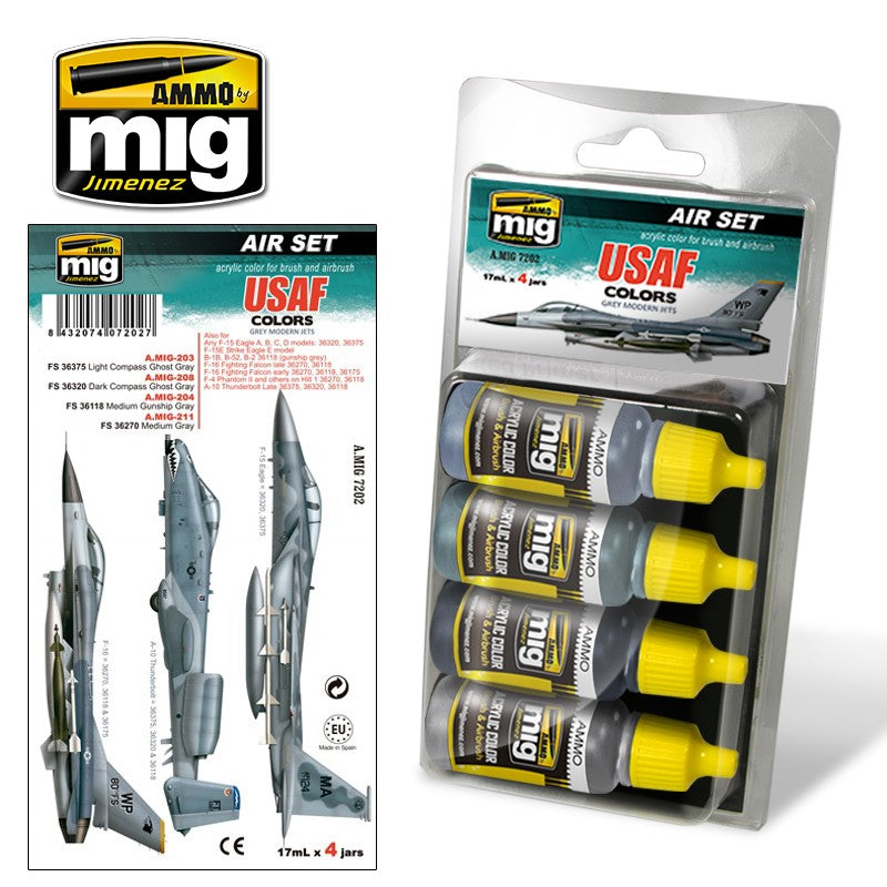 USAF COLOURS GREY MODERN JETS PAINT SET