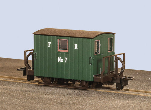 Ffestiniog Quarryman Brake Van, Green, No. 7, Double balcony