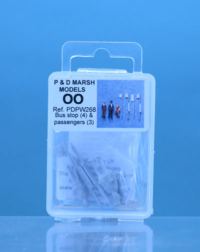 PD MARSH OO GAUGE BUS STOPS & PASSENGERS