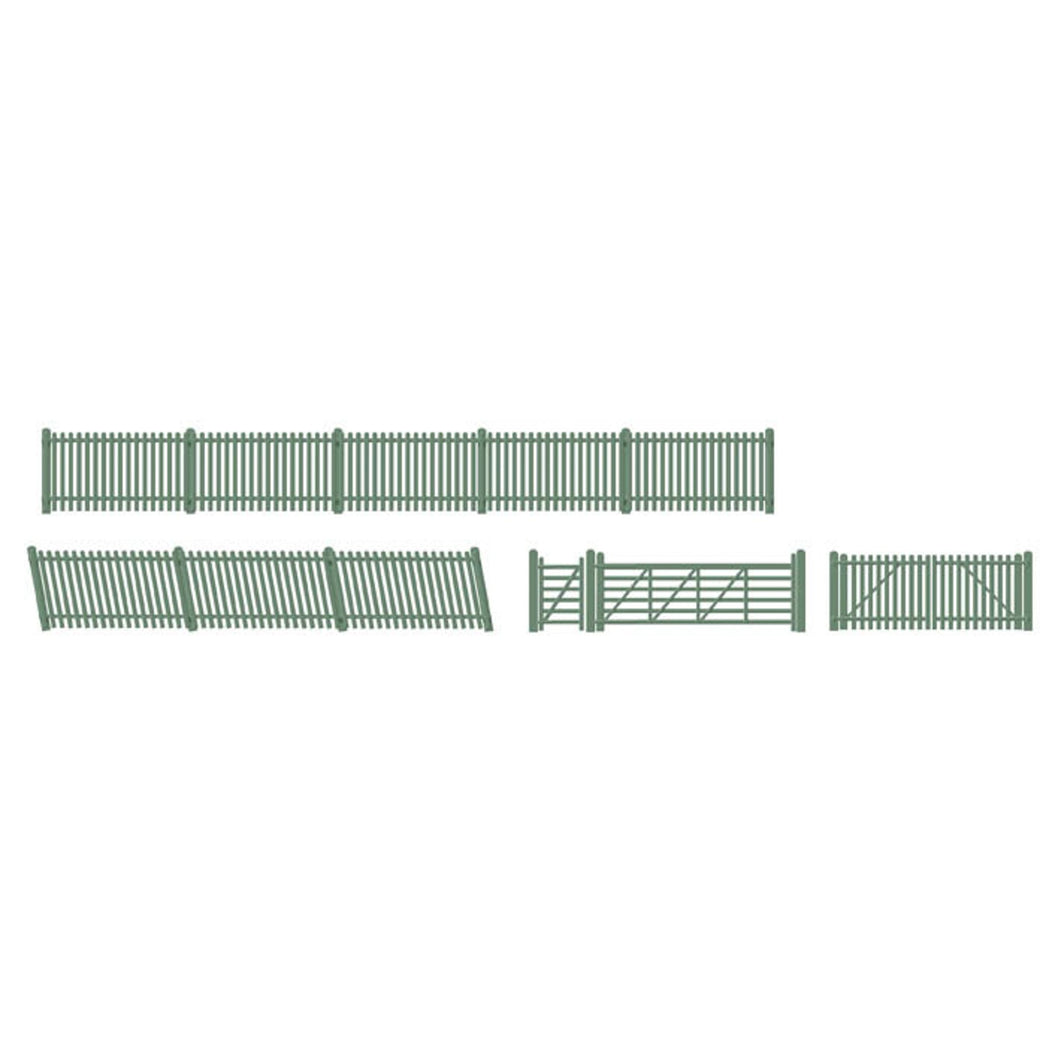 Picket fencing, green (inc. Gates & ramps)