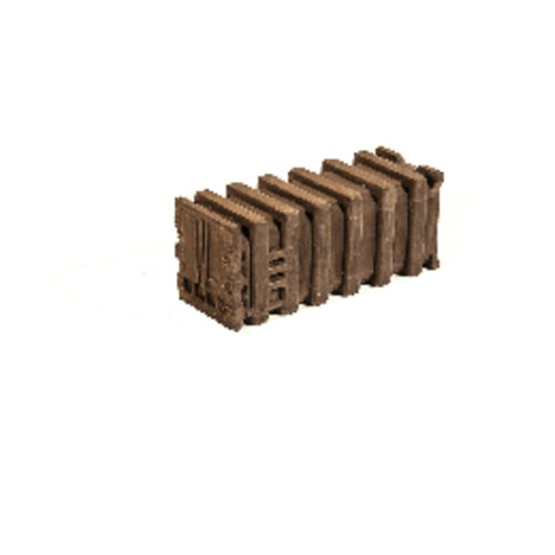 Ribbed bulk Waste Container, Weathered Brown
