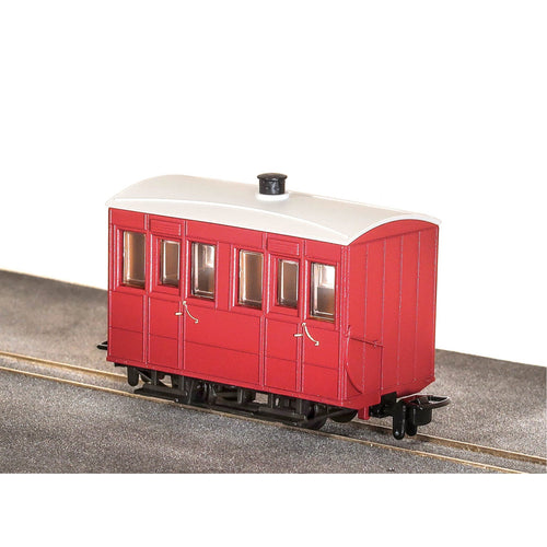 Glyn Valley Tramway 4 Wheel Enclosed Side Coach, No Markings Plain Red