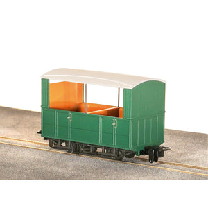 Glyn Valley Tramway 4 Wheel Open Side Coach, No Markings, Plain Green