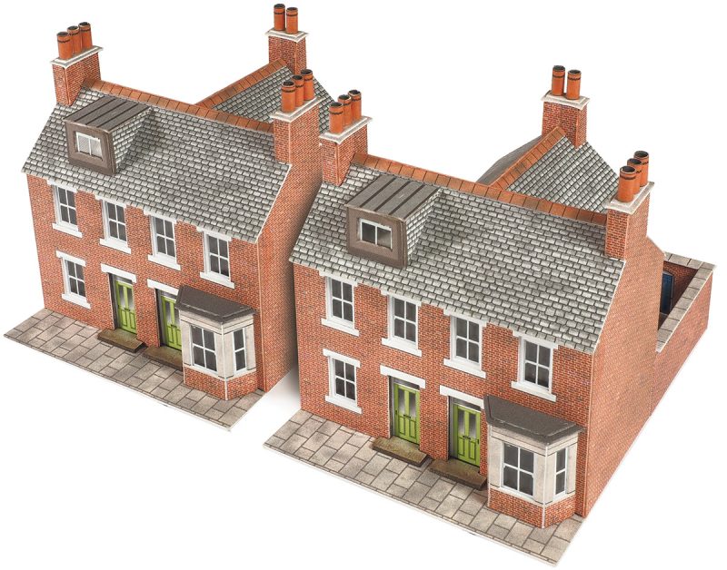 NEW VERSION 2021 - TER. HOUSES RED BRICK - N Gauge - PN103 by Metcalfe