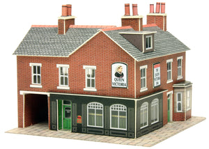 Corner Shop & Pub in Red Brick - N Gauge - PN116