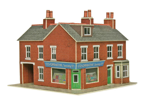 PN116 N Scale Corner Shop & Pub in Red Brick