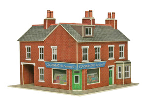 PN116 N Scale Corner Shop & Pub in Red Brick