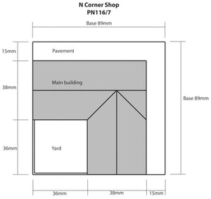 Corner Shop & Pub in Red Brick - N Gauge - PN116