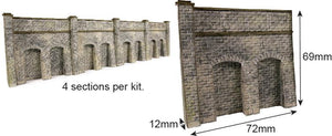 Retaining Wall in Red Brick   - N Gauge - PN145