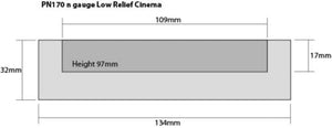 Low Relief Cinema and Two Shops  - N Gauge - PN170