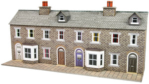 PN175 N Scale Low Relief Stone Terraced House Fronts
