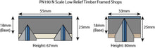 Load image into Gallery viewer, Low Relief Timber Framed Shops - N Gauge - PN190 by Metcalfe
