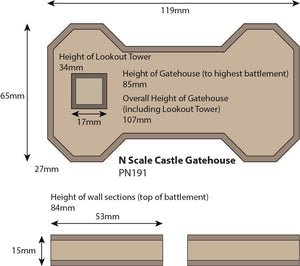 Castle Gatehouse - N Gauge - PN191 by Metcalfe