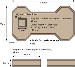 Castle Gatehouse      - N Gauge - PN191