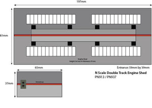 Double Track Engine Shed    - N Gauge - PN913