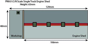 Stone Single Track Engine Shed   - N Gauge - PN932