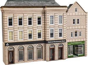 Low Relief Bank & Shop - N Gauge - PN971 by Metcalfe