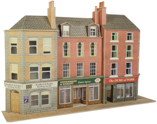 PO205 00/H0 Scale Low Relief Pub & Shops