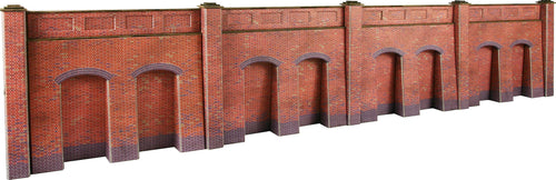 PO244 00/H0 Scale Retaining Wall in Red Brick