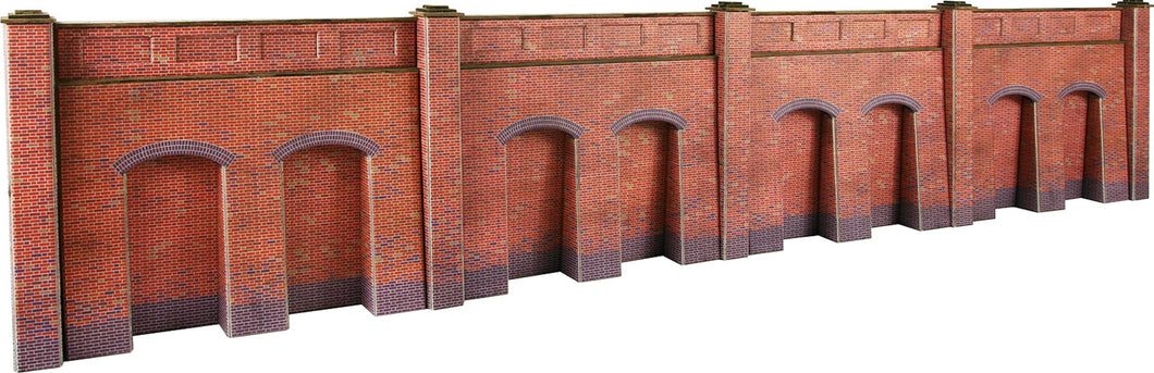 PO244 00/H0 Scale Retaining Wall in Red Brick