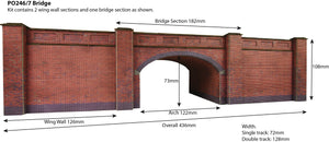 Railway Bridge in Red Brick   - OO Gauge - PO246
