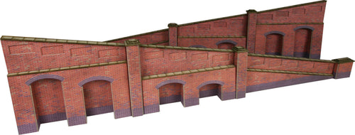 PO248 00/H0 Scale Tapered Retaining Wall in Red Brick